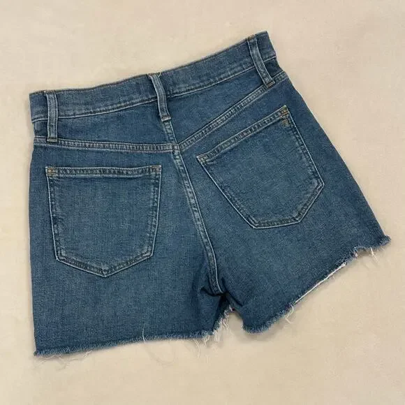 Madewell High Rise Denim Shorts Sz 25 Frayed Hem Jean Shorts - Picture 5 of 5